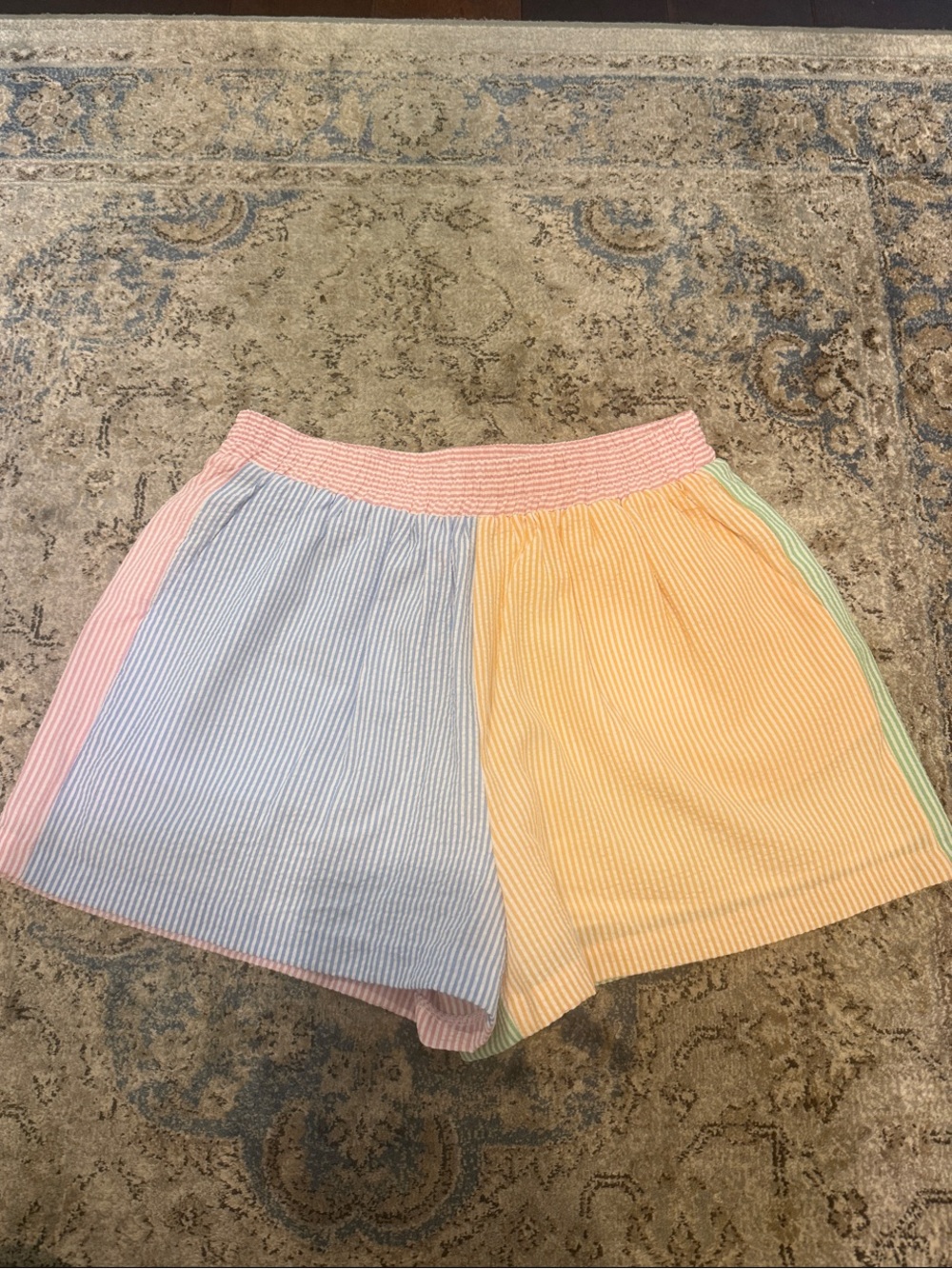 English Factory Pastel Multicolor Striped Seersucker Shorts NWT!